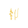 Leafy Branch Motif Climber Earrings in 14k Yellow Gold by Avera Group