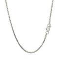Sterling Silver Rhodium Plated Round Box Chain 1.5mm by Avera Group