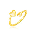 14k Yellow Gold Bypass Style Toe Ring with Polished Hearts by Avera Group