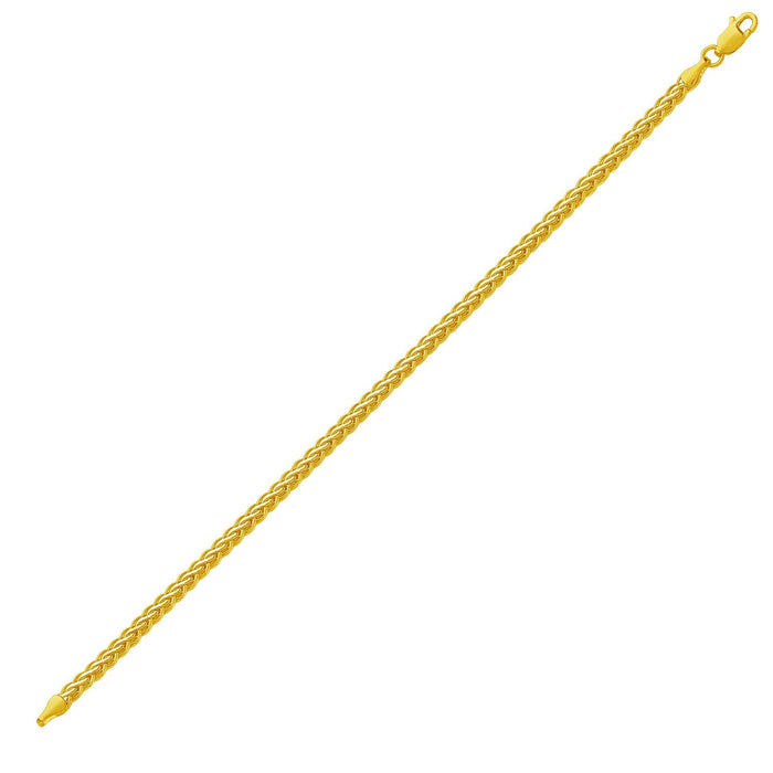 Fine Wheat Chain Bracelet in 10k Yellow Gold by Avera Group