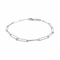 14k White Gold Wire Paperclip Bracelet (2.7mm) by Avera Group