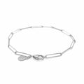 14k White Gold Wire Paperclip Bracelet (2.7mm) by Avera Group