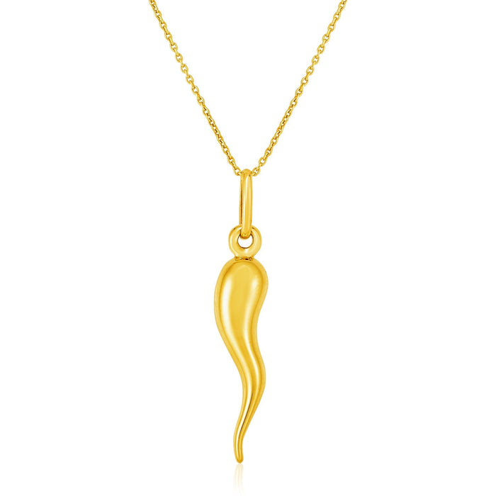 14k Yellow Gold Pendant with Polished Abstract Swirl by Avera Group