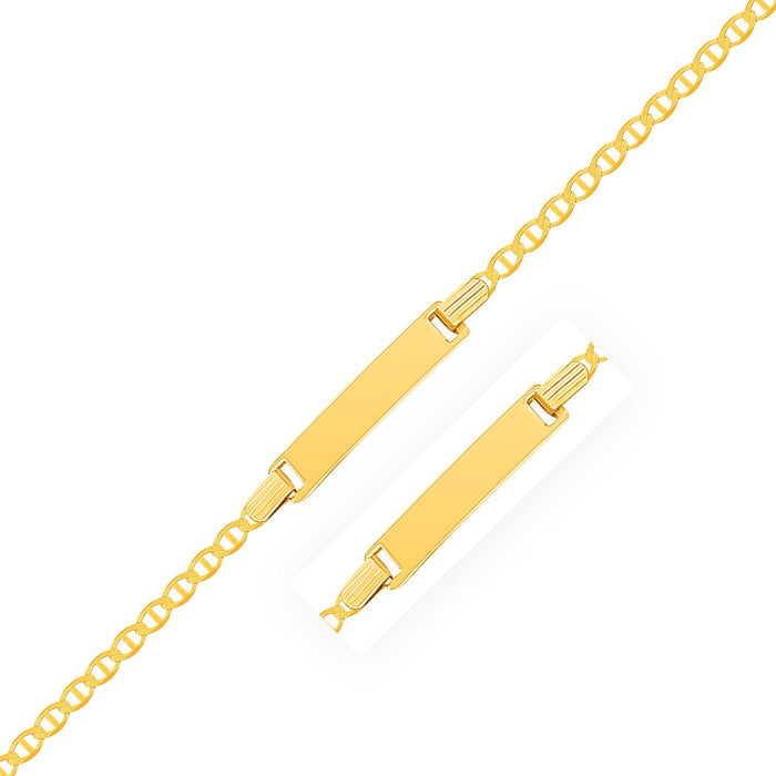 14k Yellow Gold Mariner Style Link Children's ID Bracelet by Avera Group