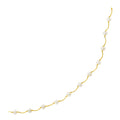 14k Yellow Gold Arc Link Necklace with White Pearls by Avera Group