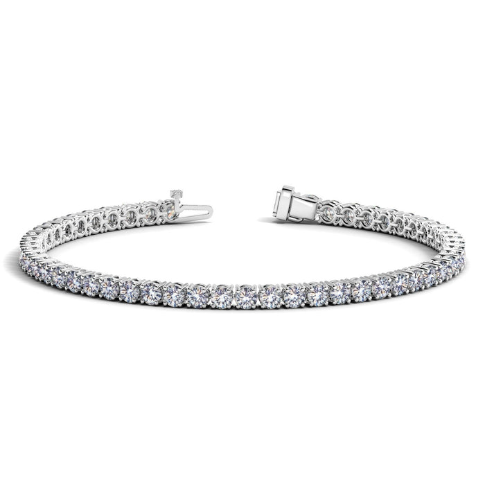 Lab Grown Round Diamond Tennis Bracelet in 14k White Gold (6 cctw F/G VS2/SI1) by Avera Group