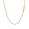 14k Rose Gold Solid Diamond Cut Rope Chain (1.60 mm) by Avera Group