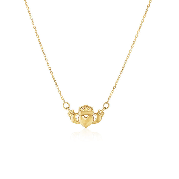 14k Yellow Gold Pendant with Claddagh Symbol by Avera Group