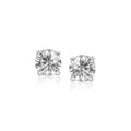 14k White Gold Stud Earrings with White Hue Faceted Cubic Zirconia(6mm) by Avera Group