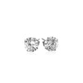 14k White Gold Stud Earrings with White Hue Faceted Cubic Zirconia(6mm) by Avera Group