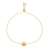 Adjustable Bracelet with Shiny Circle in 14k Yellow Gold