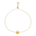 Adjustable Bracelet with Shiny Circle in 14k Yellow Gold by Bids.com