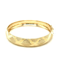 10k Yellow Gold Dual-Textured Diamond Pattern Bangle by Avera Group
