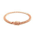 14k Rose Gold Classic Miami Cuban Solid Bracelet (6.10 mm) by Avera Group