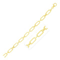 14k Yellow Gold High Polish Paperclip Rondel Link Chain Bracelet by Avera Group