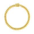 14k Yellow Gold Classic Miami Cuban Solid Bracelet (7.10 mm) by Avera Group