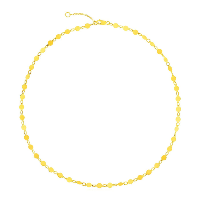 14k Yellow Gold Necklace with Polished Circles by Avera Group