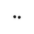 14k White Gold Black 3mm Faceted Cubic Zirconia Stud Earrings by Avera Group