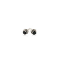 14k White Gold Black 3mm Faceted Cubic Zirconia Stud Earrings by Avera Group