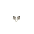 14k White Gold Black 3mm Faceted Cubic Zirconia Stud Earrings by Avera Group