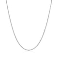 18k White Gold Diamond Cut Cable Link Chain (1.10 mm) by Avera Group