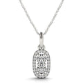 Outer Oval Shaped Two Stone Diamond Pendant in 14k White Gold (5/8 cttw) by Bids.com