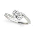 Curved Band Two Stone Diamond Ring in 14k White Gold (3/4 cttw) by Bids.com