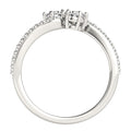 Curved Band Two Stone Diamond Ring in 14k White Gold (3/4 cttw) by Bids.com