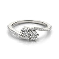 Curved Band Two Stone Diamond Ring in 14k White Gold (3/4 cttw) by Bids.com