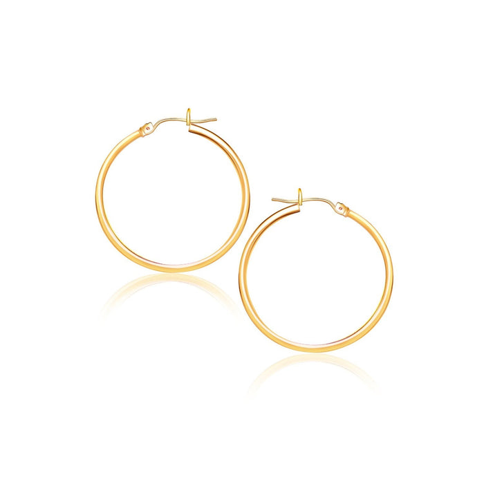 10k Yellow Gold Polished Hoop Earrings (2x40 mm) by Avera Group