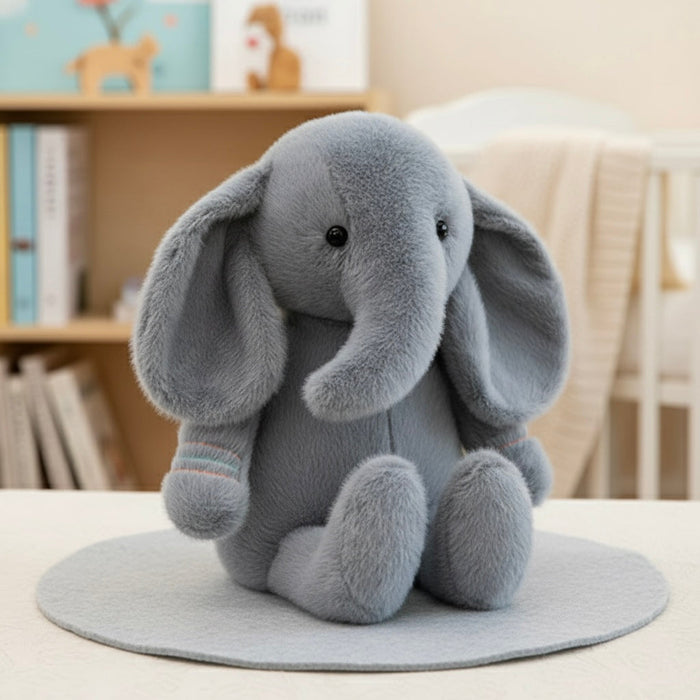 12" Elephant Plush Toy | Ultra-Soft Sensory Stuffed Animal | Nursery Keepsake by ozznekshoes