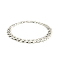 Rhodium Plated 7.9mm Sterling Silver Curb Style Bracelet