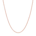 14k Rose Gold Round Cable Link Chain (1.25 mm) by Avera Group