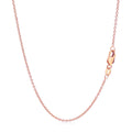 14k Rose Gold Round Cable Link Chain (1.25 mm) by Avera Group