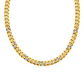 14k Yellow Gold 18 inch Polished Curb Chain Necklace with Diamonds by Avera Group