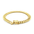14k Yellow Gold Classic Miami Cuban Solid Bracelet (8.20 mm) by Avera Group