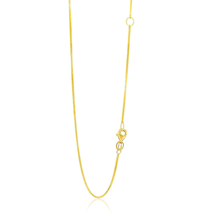 14k Yellow Gold Adjustable Box Chain (0.80 mm) by Avera Group