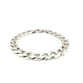Rhodium Plated Sterling Silver Curb Style Bracelet (11.60 mm) by Avera Group