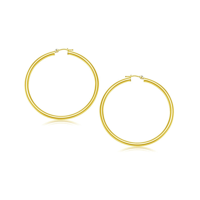 10 k Yellow Gold Polished Hoop Earrings 25 mm by Avera Group