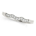 14k White Gold Wave Style Milgrained Diamond Wedding Ring (1/20 cttw) by Bids.com