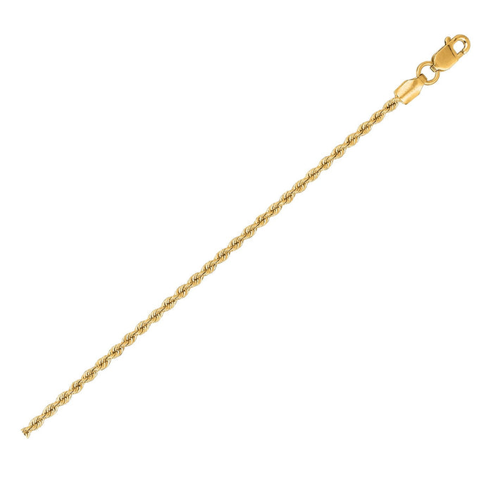 14k Yellow Gold Solid Rope Chain (1.50 mm) by Avera Group