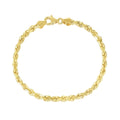 5.0mm 10k Yellow Gold Solid Diamond Cut Rope Bracelet by Avera Group