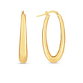 14k Yellow Gold Elongated Oval Hoops by Avera Group