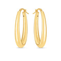 14k Yellow Gold Elongated Oval Hoops by Avera Group