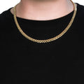 14k Yellow Gold Miami Cuban Semi Solid Chain (7.00 mm) by Avera Group