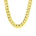 14k Yellow Gold Miami Cuban Semi Solid Chain (7.00 mm) by Avera Group