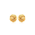 10k Yellow Gold Love Knot with Ridge Texture Earrings by Avera Group