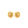 10k Yellow Gold Love Knot with Ridge Texture Earrings