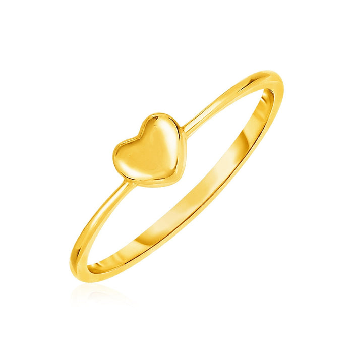 14k Yellow Gold Ring with Puffed Heart by Avera Group