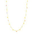 14K Tri Color Necklace with Dangling Circles by Avera Group